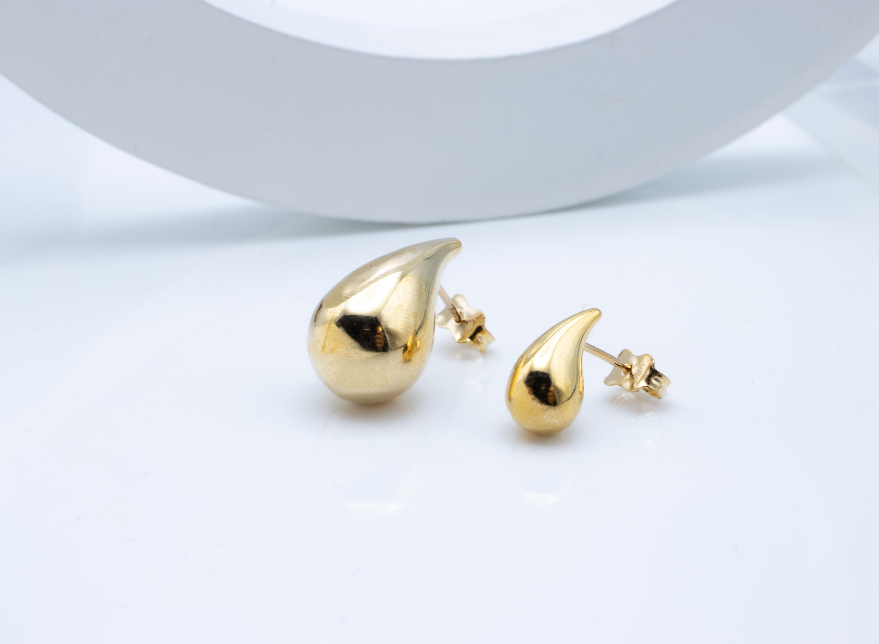 10K Teardrop Hoop Earrings, Teardrop Earrings for Women Dangle