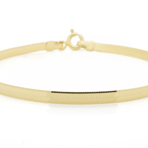 10K Solid Gold Herringbone Chain Bracelet / Boyfriend Bold Bracelet /Everyday Bracelets / Italian Gold / Bold / Real Gold/  Summer Chain