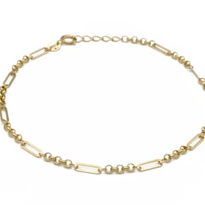 10K Solid Gold Figaro Bracelet , Gold Figaro Chain , Figaro Bracelet , Dainty Bracelet , Layering Bracelet , Gold Bracelet for Women