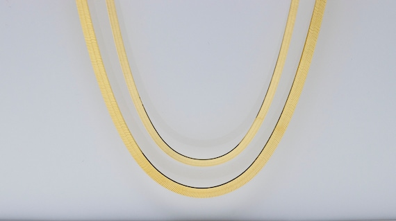 10K Solid Gold Herringbone Chain 