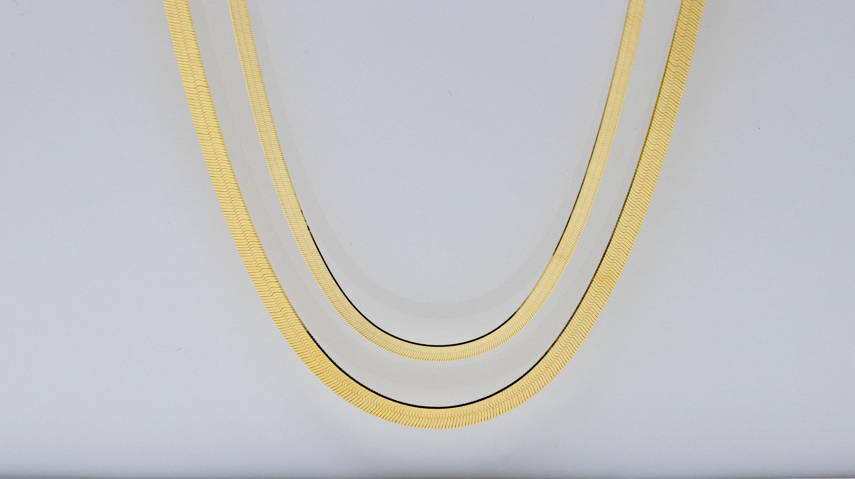 10K Solid Gold Herringbone Chain Necklace / 3mm / 4mm / Etsy Canada