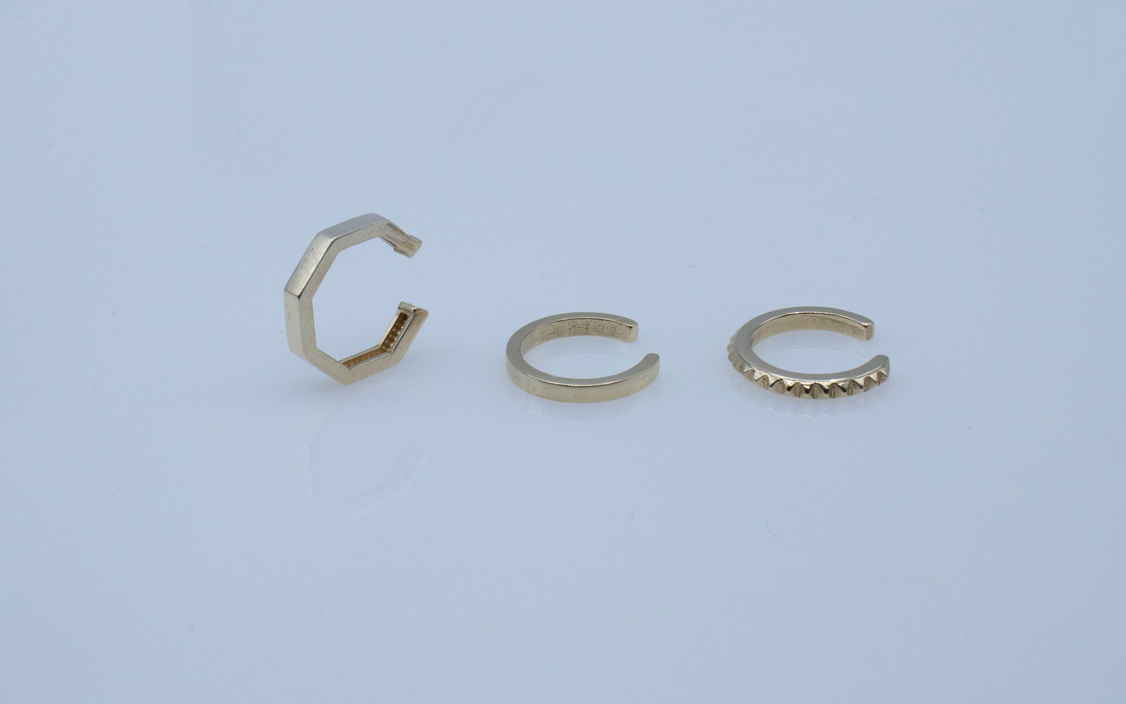 solid gold cuff earrings