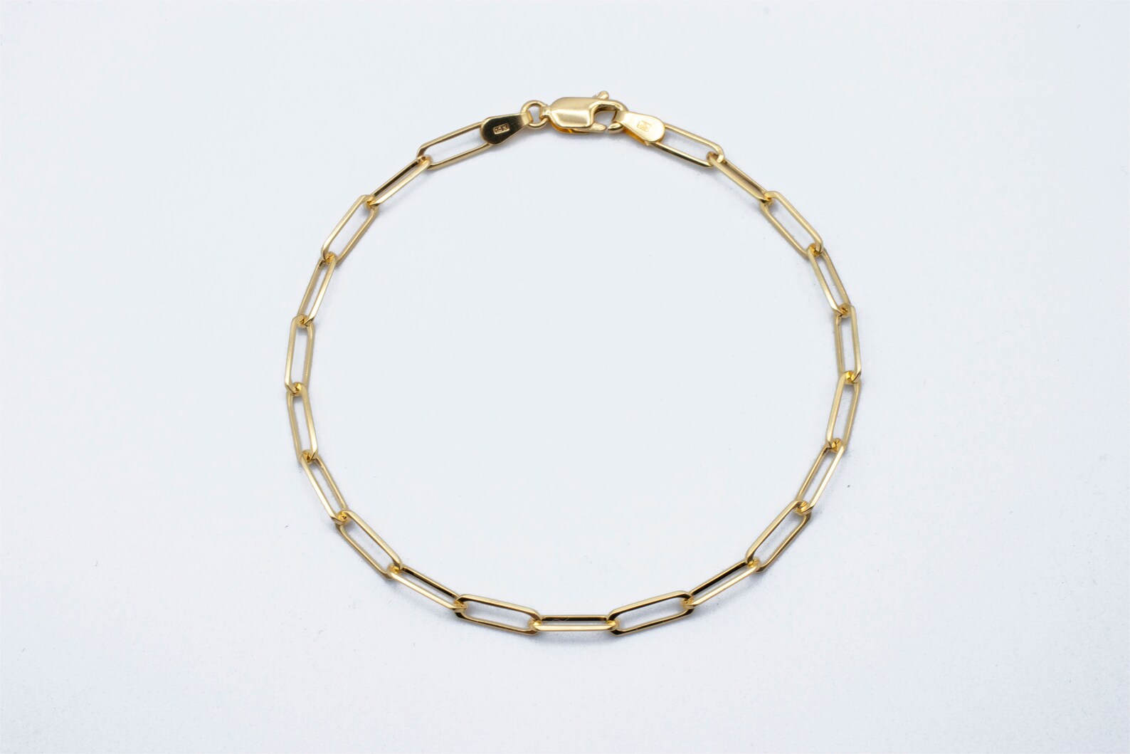 10K Solid Gold PaperClip Bracelet/ Boyfriend Bold Bracelet / Etsy