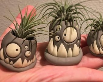 Maceta con ojos de monstruo y dientes (archivo STL 3D para impresión 3D)