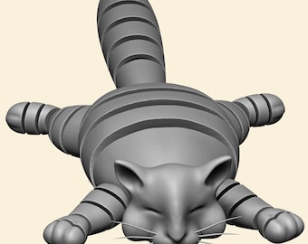 Archivo STL 3D de gato perezoso articulado para impresión (descarga digital)