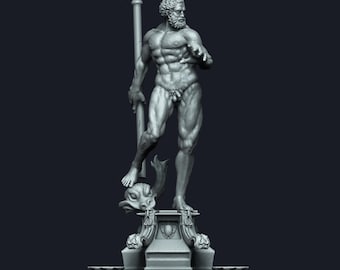 Fuente de Neptuno, Bolonia, Italia. Archivo STL 3D para impresión 3D.