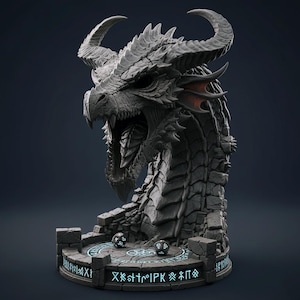 Epic Dragon Head Dice Tower 3D STL file For 3D Printing