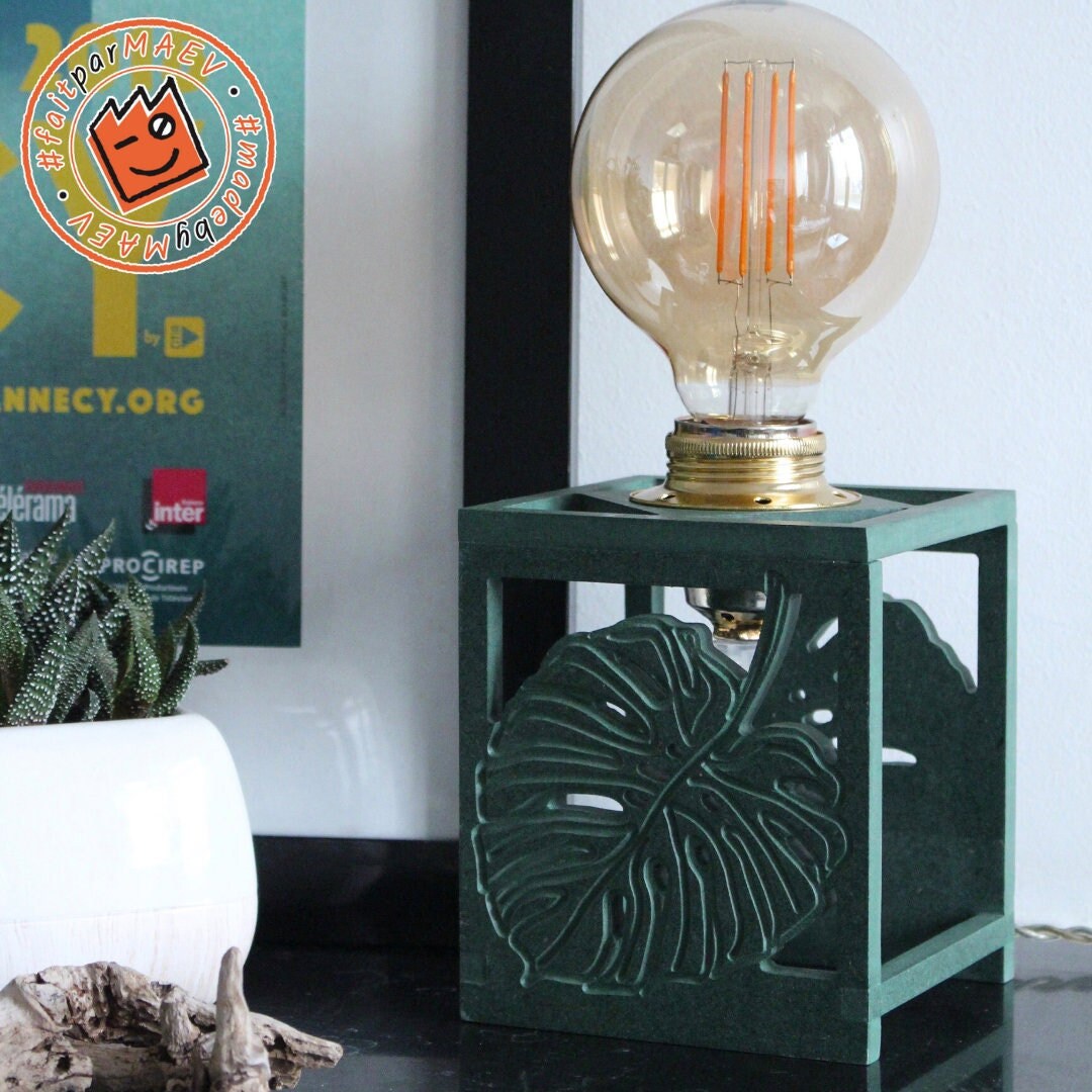 Lampe de Chevet - Lampe Décorative Verte Monstera