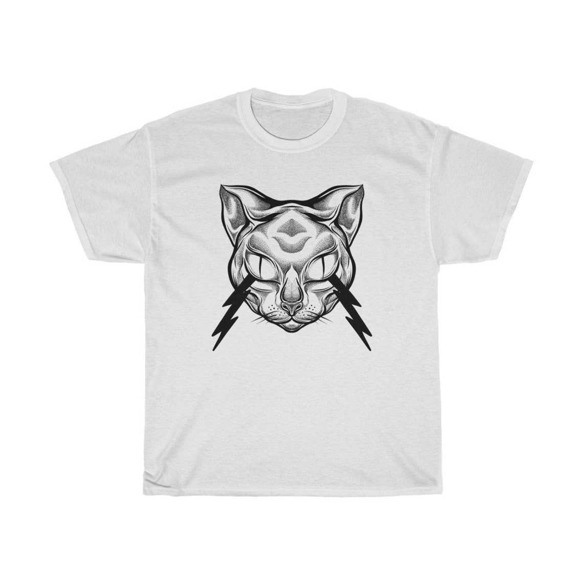 Cat Tshirt / Laser Cat Tshirt / Tattoo Print Shirt / Unisex Etsy