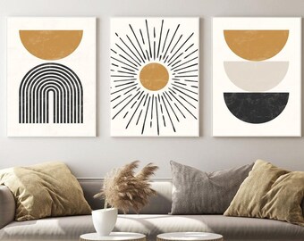 Modern Wall Art Prints Abstract Printable Boho Wall Decor Gallery Wall Set of 3 Minimalist Living Room Prints for Framing Home Decor Prints