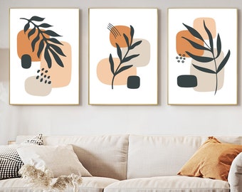 Boho Printable Wall Art Prints Set of 3 Download Gallery Wall Set Boho Wall Decor Prints Dorm Abstract Art Bedroom Landscape Poster Prints