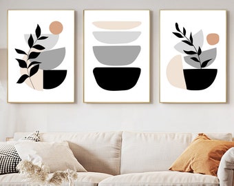 Black and White Prints Wall Art Download Printable Boho Wall Decor Gallery Wall Set Abstract Art Prints Minimalist Living Room Wall Art