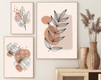 Set of 3 Prints for Framing Boho Wall Decor Boho Print Wall Art Download Modern Poster Wall Art Printable Gallery Wall Set Abstract Wall Art