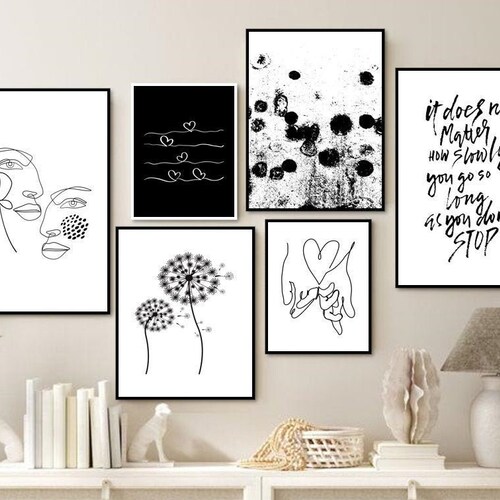 Black and White Gallery Wall Set Printable Wall Art - Etsy