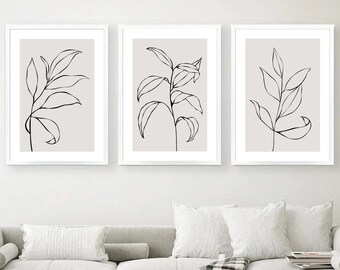 Black and White Wall Art Prints Set of 3 Downloadable Art Prints Living Room Bedroom Wall Decor Gallery Wall Set Minimal Abstract Art Prints