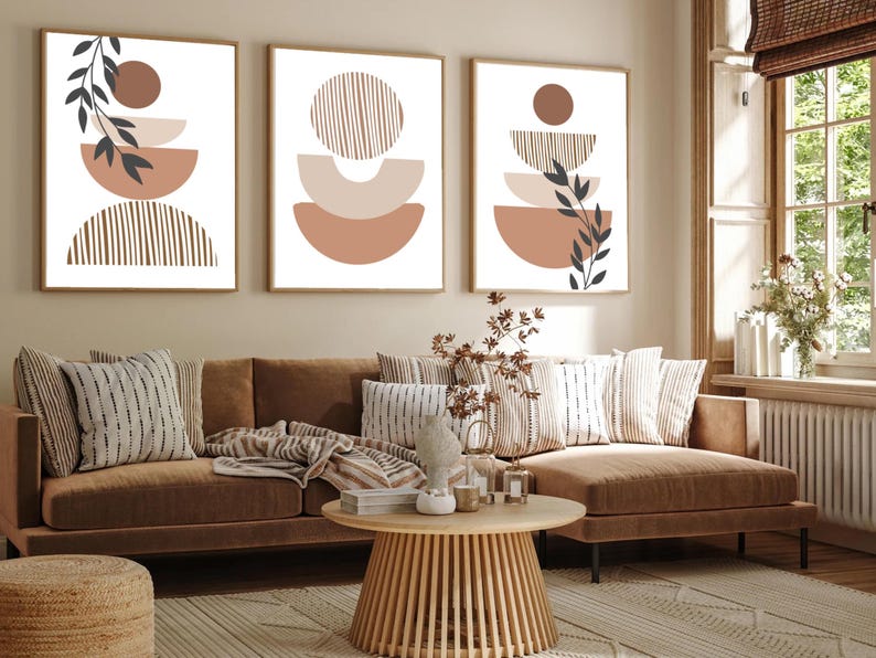 Minimalist Boho Wall Art Prints Set of 3 Gallery Wall Set Boho Prints for Framing Abstract Printable Wall Art Modern Bedroom Wall Decor image 9