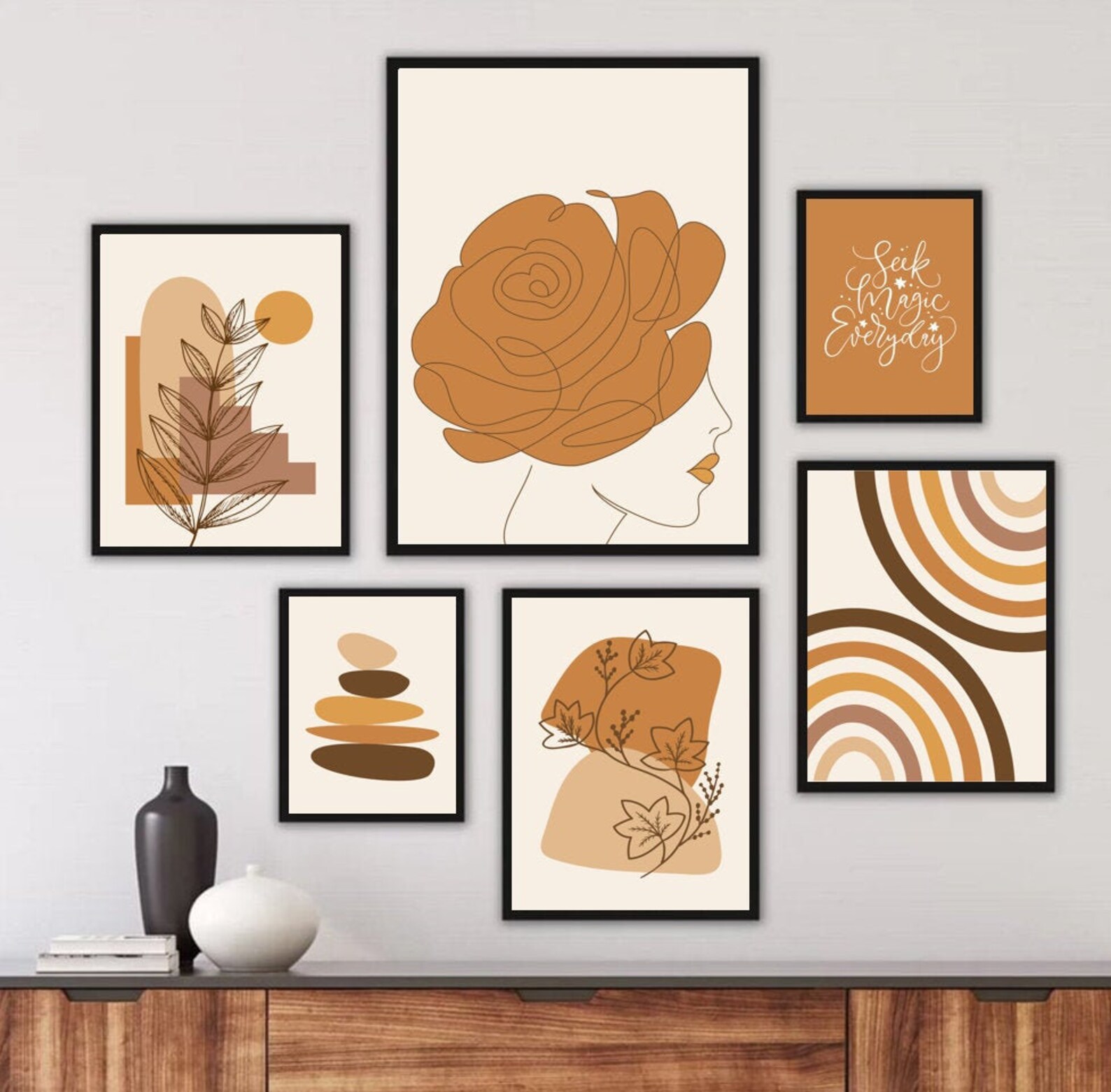 Boho Wall Art Prints for Framing Gallery Wall Set Boho Prints Etsy