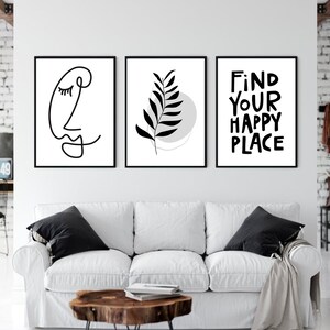 Printable Black and White Wall Art Prints Download Abstract Digital ...