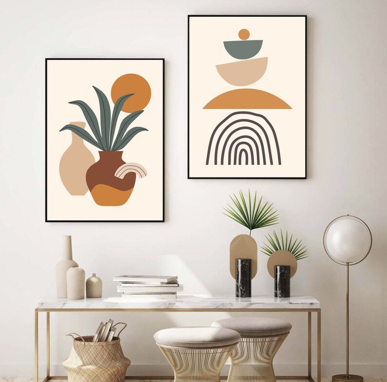 Boho Wall Prints Set of 6 Boho Prints Boho Wall Decor Boho Etsy