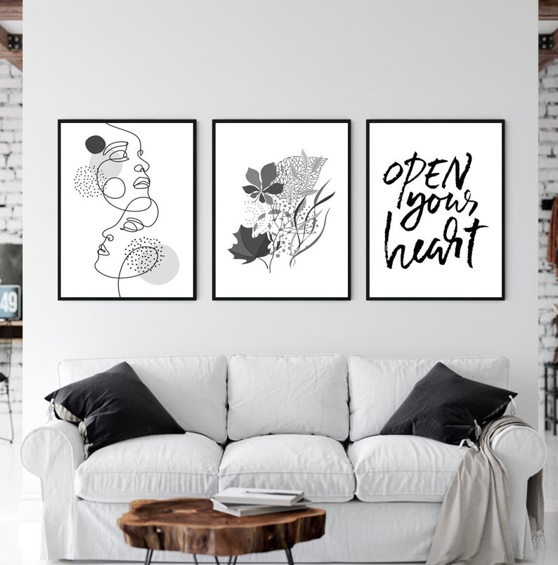 Black and White Wall Art Set Black White Prints for Framing Etsy