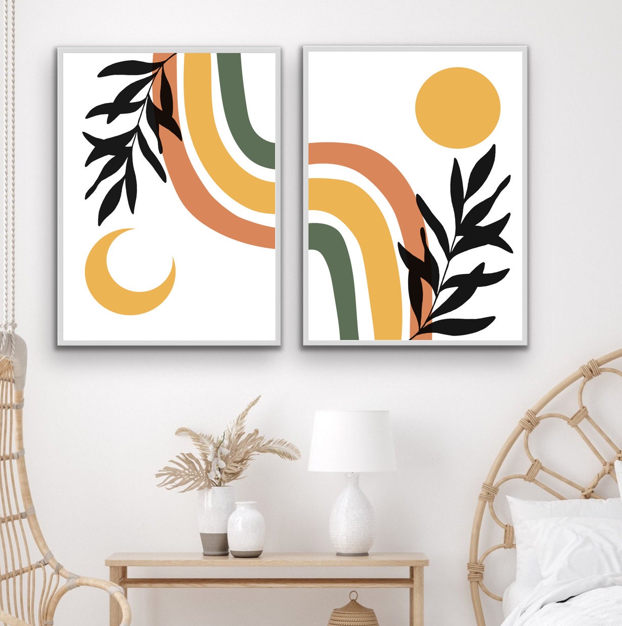 Colorful Wall Art Boho Wall Decor Download Gallery Wall Set | Etsy
