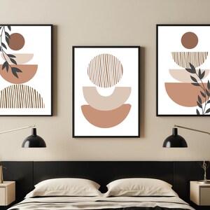 Minimalist Boho Wall Art Prints Set of 3 Gallery Wall Set Boho Prints for Framing Abstract Printable Wall Art Modern Bedroom Wall Decor image 10