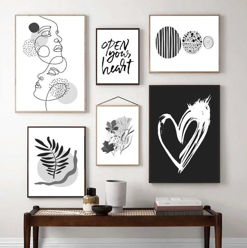 Black and White Wall Art Set Black White Prints for Framing Etsy