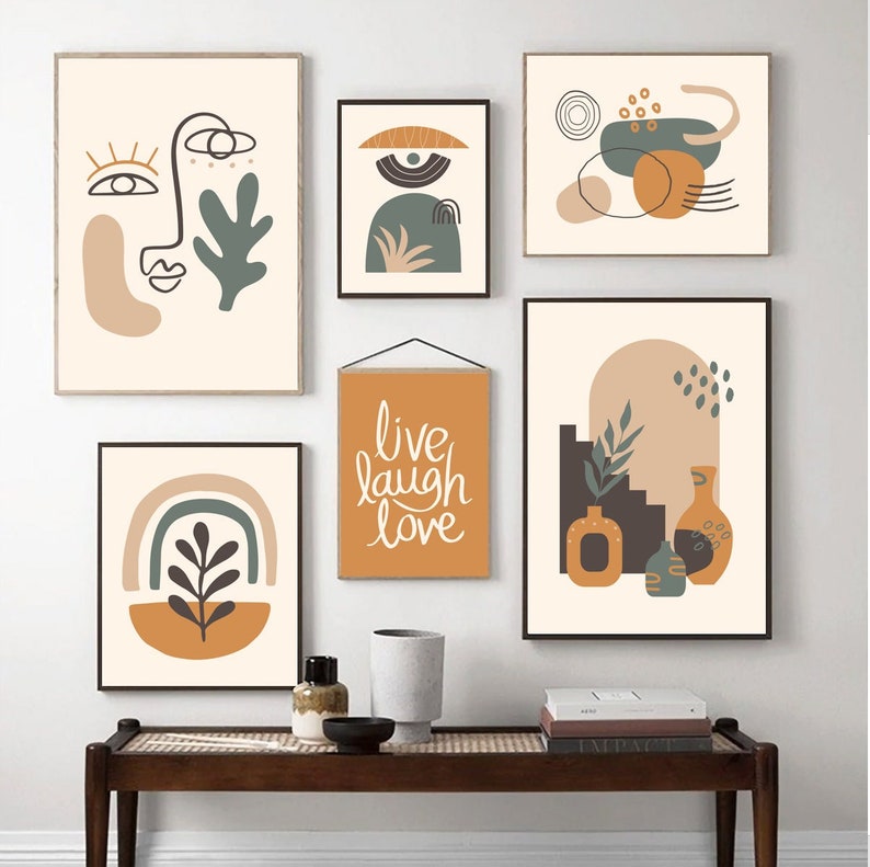 Boho Wall Decor Boho Art Set of 6 Prints Boho Wall Art Gallery Wall Set ...