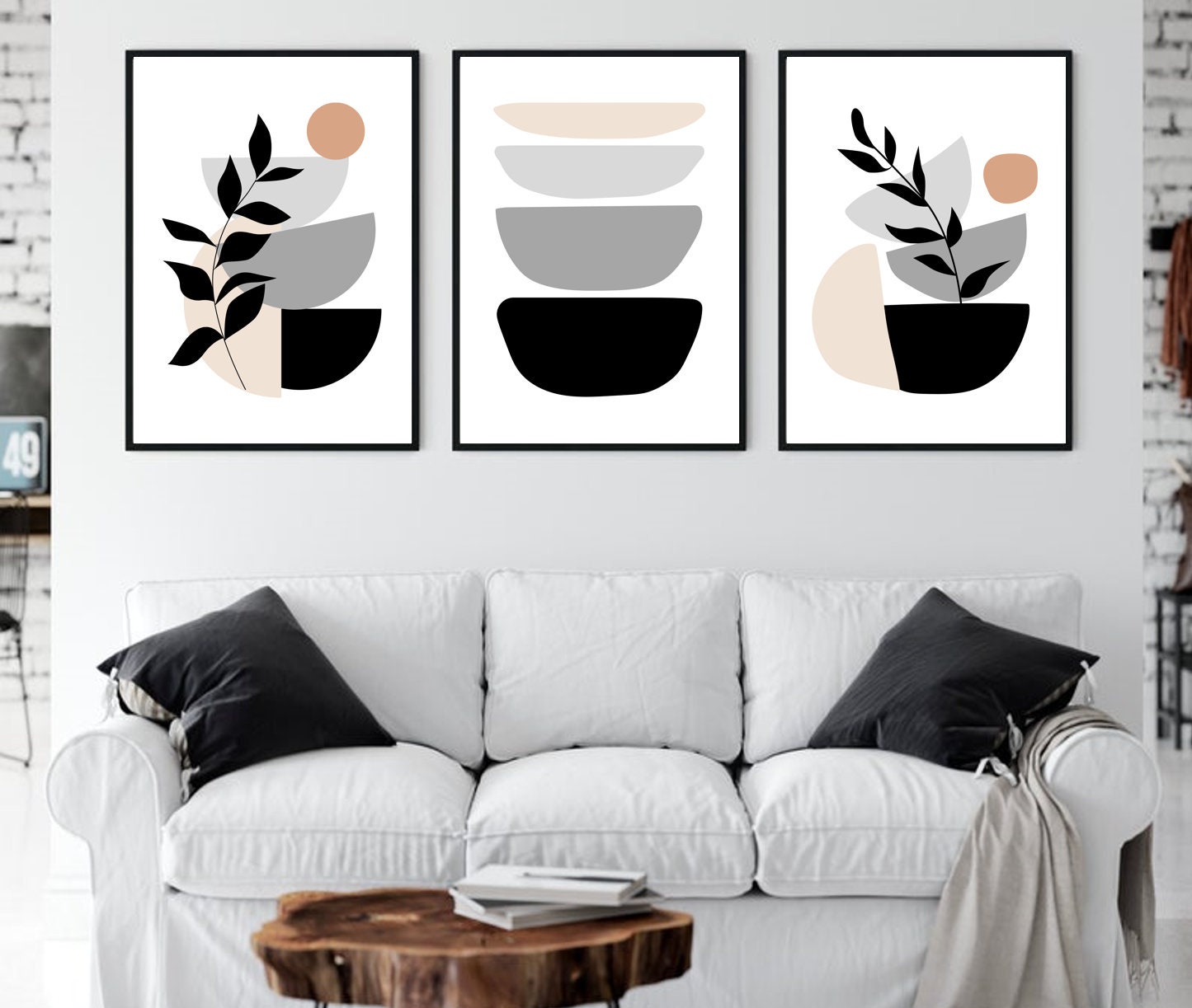 Black and White Prints Wall Art Download Printable Boho Wall Decor ...