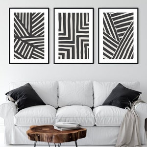 Black White Wall Art Set of 3 Printable Download Gallery Wall - Etsy