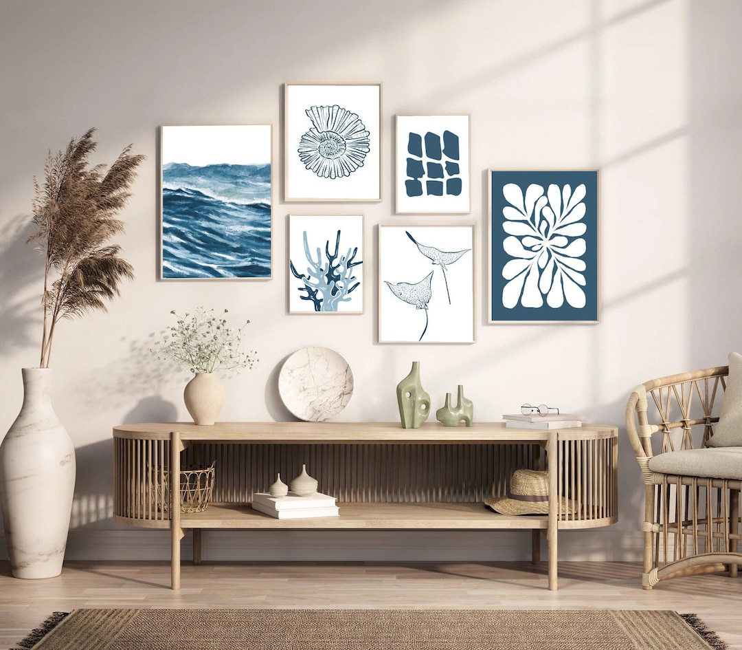 Coastal Print Wall Art Beach House Decor Printable Ocean Blue Neutral ...