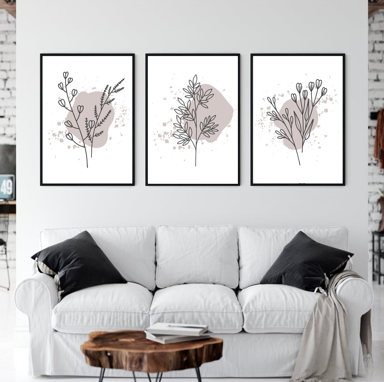 Boho Wall Art Prints Set of 3 Abstract Printable Gallery Wall Art Boho ...