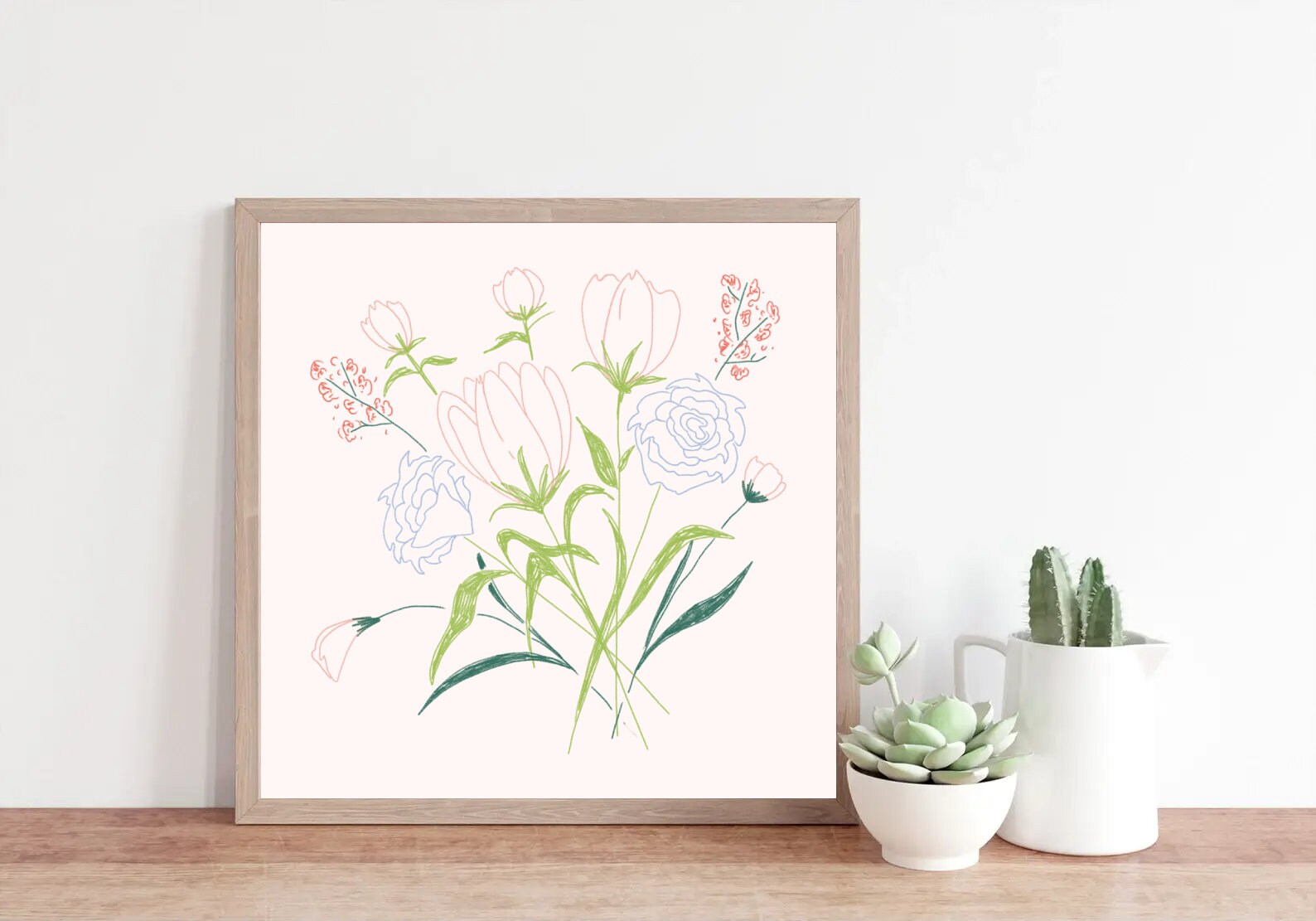 Square Prints Set Wall Art Printable Gallery Wall Set Colorful - Etsy