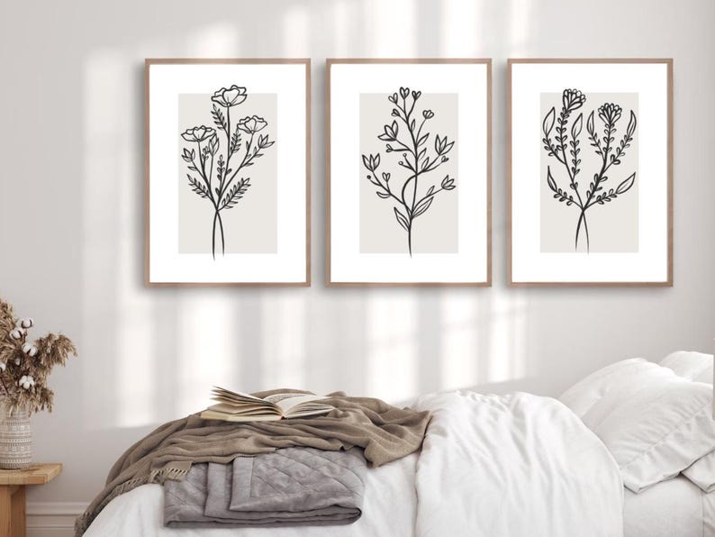Black and White Wall Art Prints Set of 3 Downloadable Art Prints Living ...