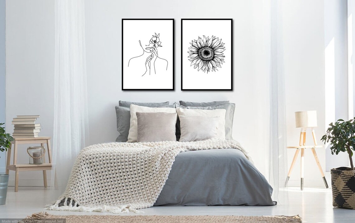 Black and White Wall Art Set of 3 Prints Black and White | Etsy