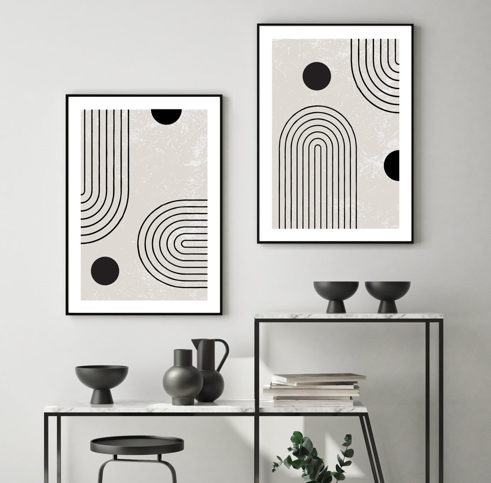 Black White Wall Art Set of 3 Printable Download Gallery Wall - Etsy