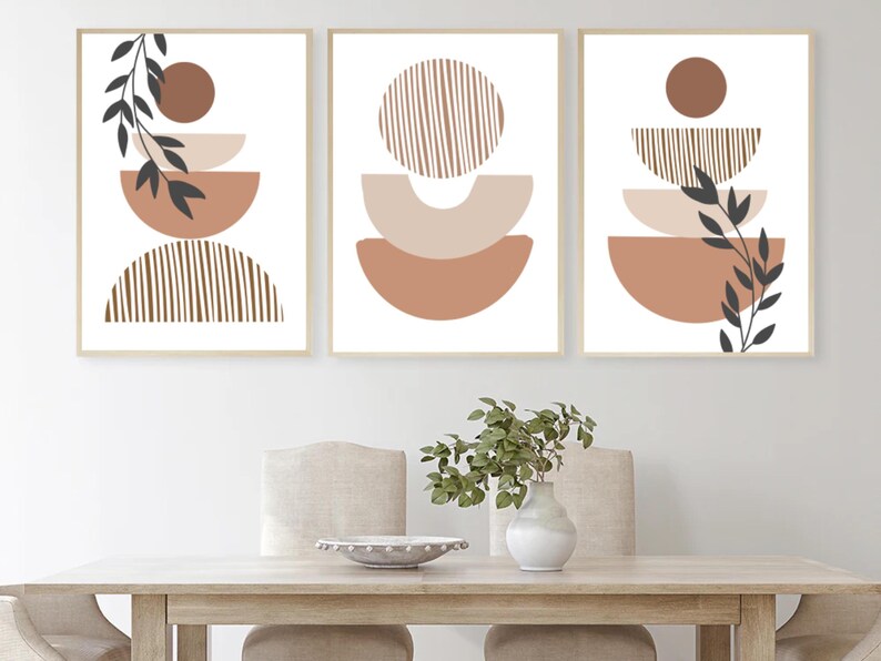 Minimalist Boho Wall Art Prints Set of 3 Gallery Wall Set Boho Prints for Framing Abstract Printable Wall Art Modern Bedroom Wall Decor image 5