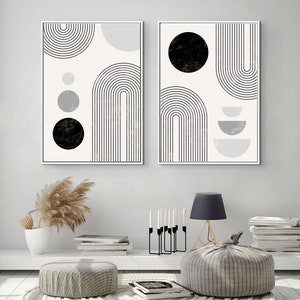 Black and White Wall Art Prints Set of 3 Downloadable Art Prints Living ...