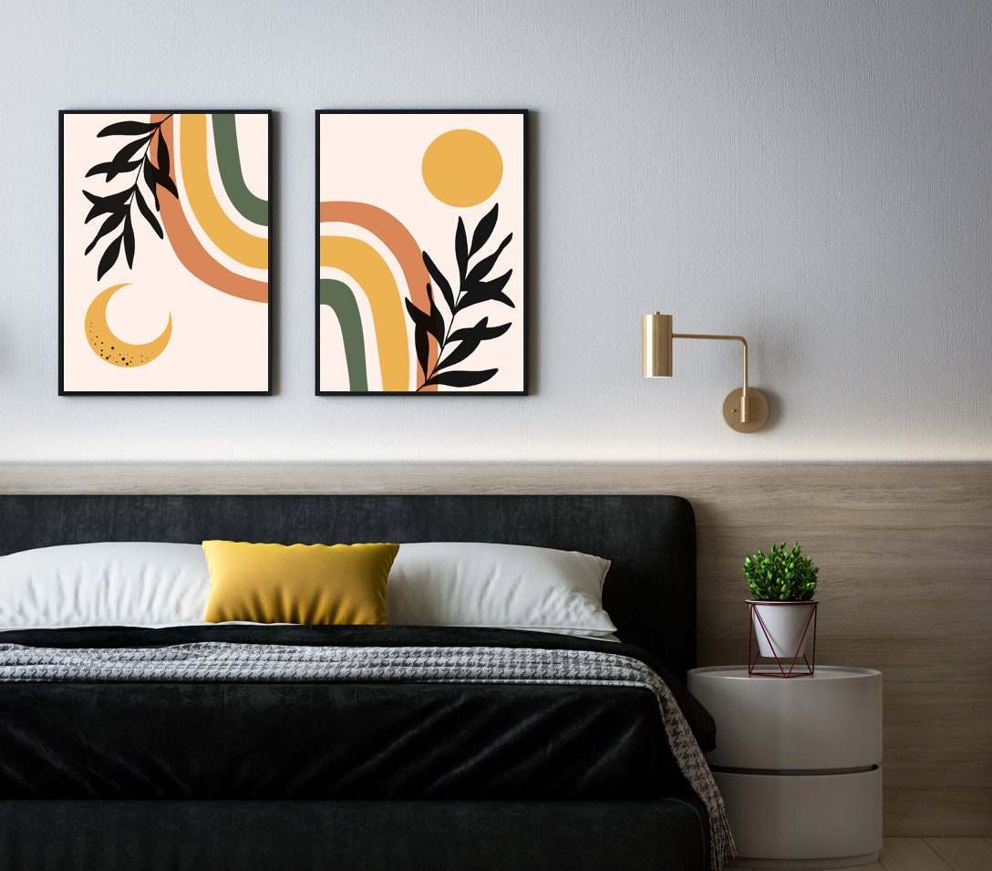 Boho Bedroom Wall Decor Boho Wall Art Prints Modern Wall Art | Etsy