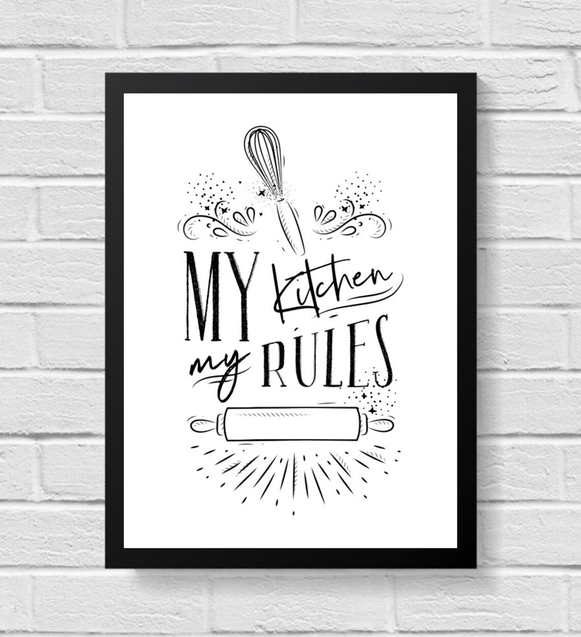 Kitchen Wall Art Kitchen Prints Black and White Wall Art | Etsy