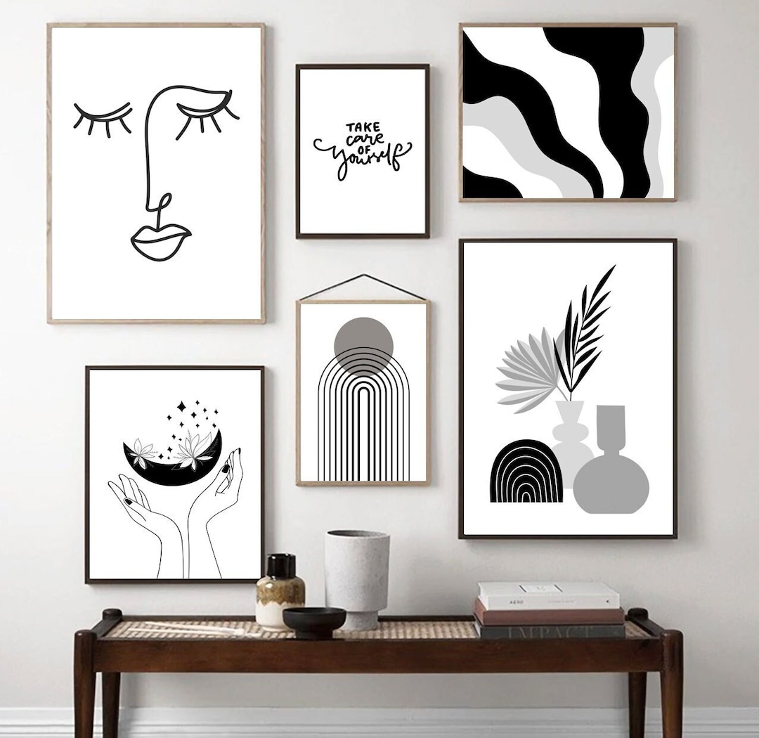 Black and White Wall Art Prints Printable Download Gallery Wall Set