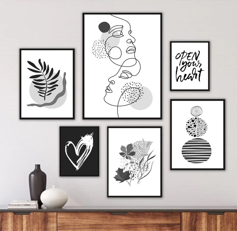Black and White Wall Art Set Black White Prints for Framing Etsy