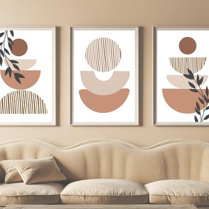 Minimalist Boho Wall Art Prints Set of 3 Gallery Wall Set Boho Prints for Framing Abstract Printable Wall Art Modern Bedroom Wall Decor image 3