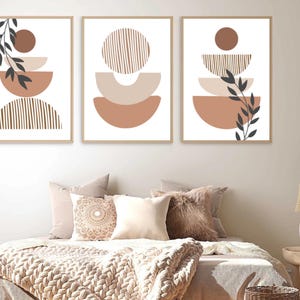 Minimalist Boho Wall Art Prints Set of 3 Gallery Wall Set Boho Prints for Framing Abstract Printable Wall Art Modern Bedroom Wall Decor image 2