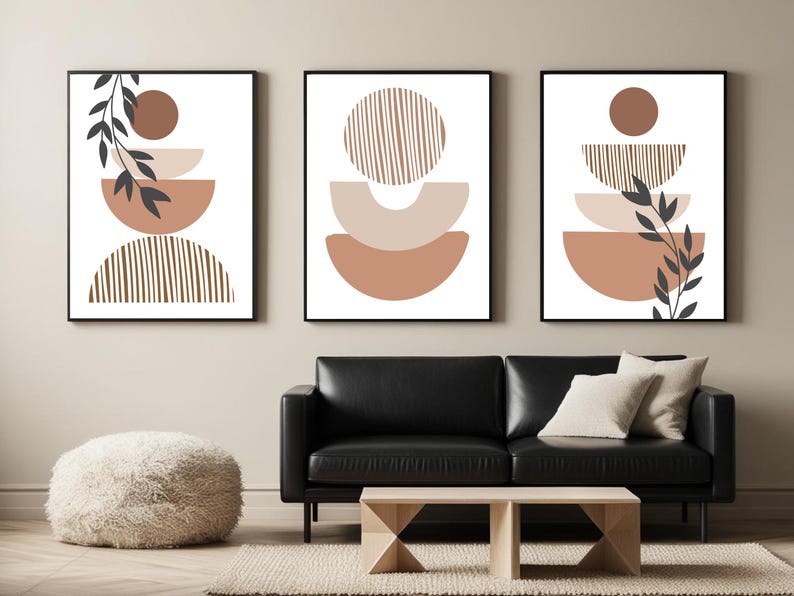 Minimalist Boho Wall Art Prints Set of 3 Gallery Wall Set Boho Prints for Framing Abstract Printable Wall Art Modern Bedroom Wall Decor image 8