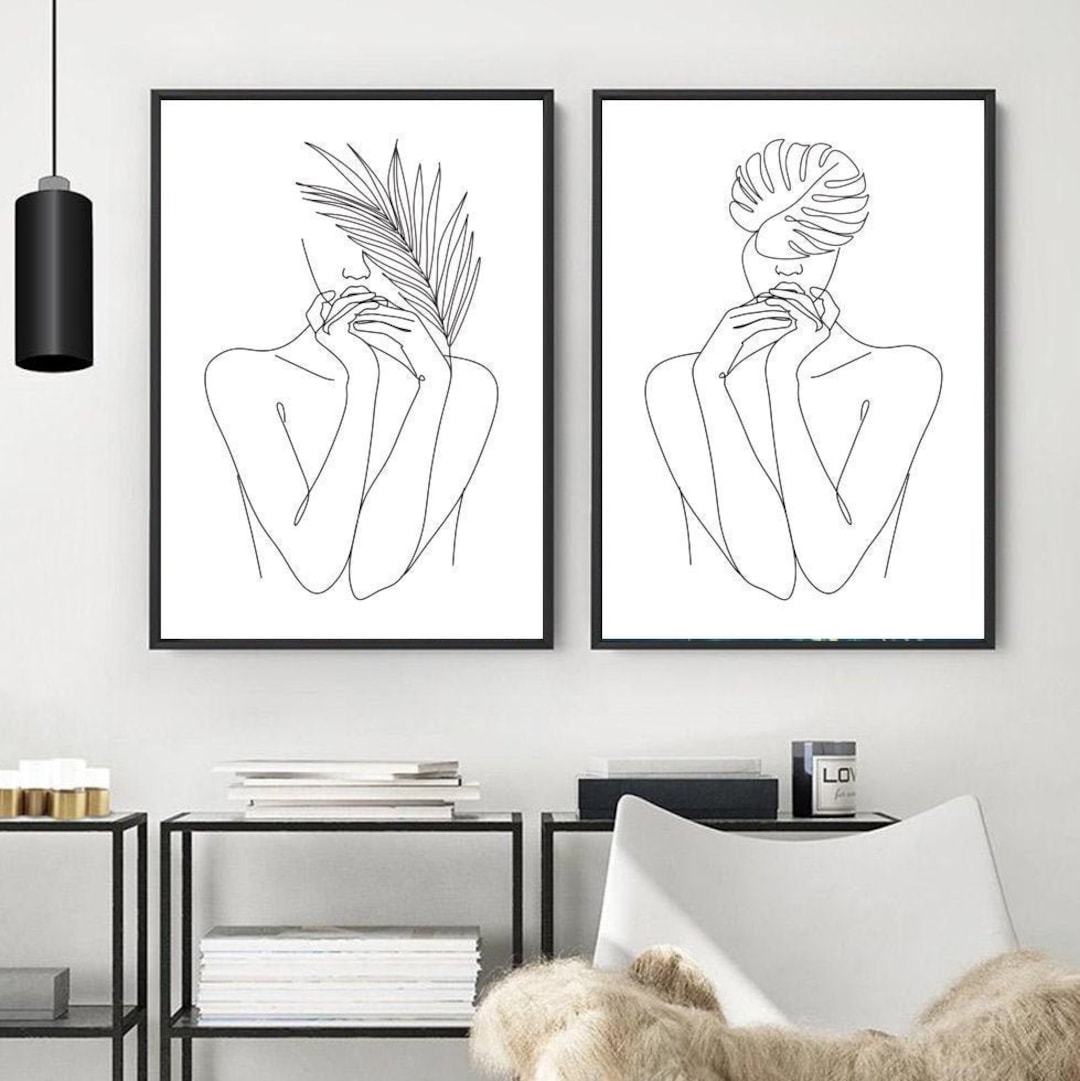 Black and White Print Set of 2 Black and White Wall Art Bedroom Wall ...
