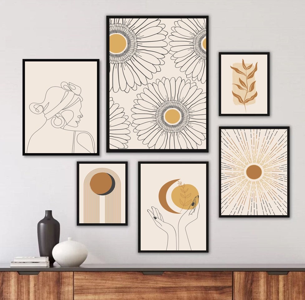 Colorful boho wall art instant download prints gallery wall etsy