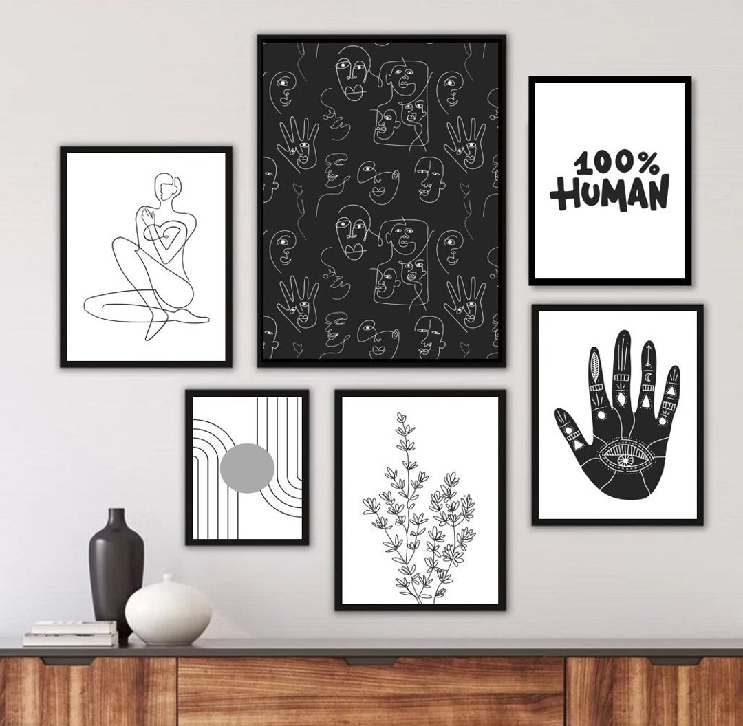 Black and White Wall Art Black White Prints Set Digital Download Wall ...