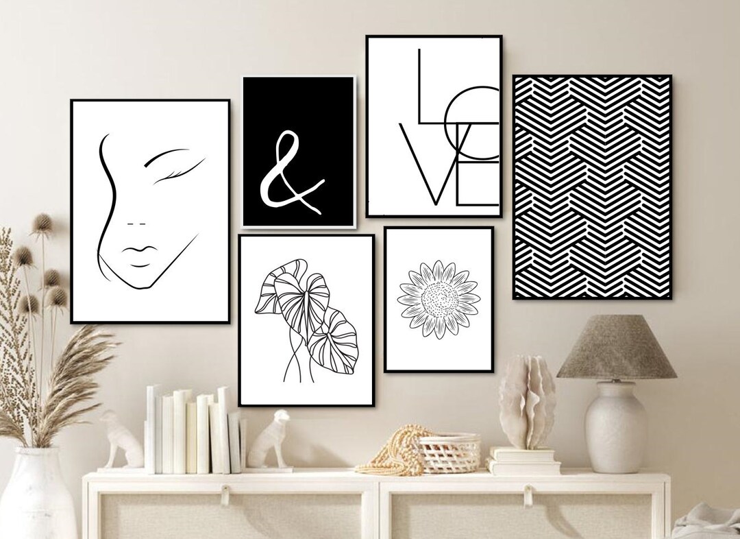 Black and white wall art deals