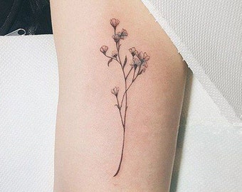 Baby S Breath Tattoo Etsy